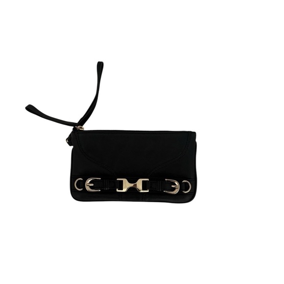 Ann Taylor Handbags - Ann Taylor Black Leather Elegant Wristlet Clutch  Bag